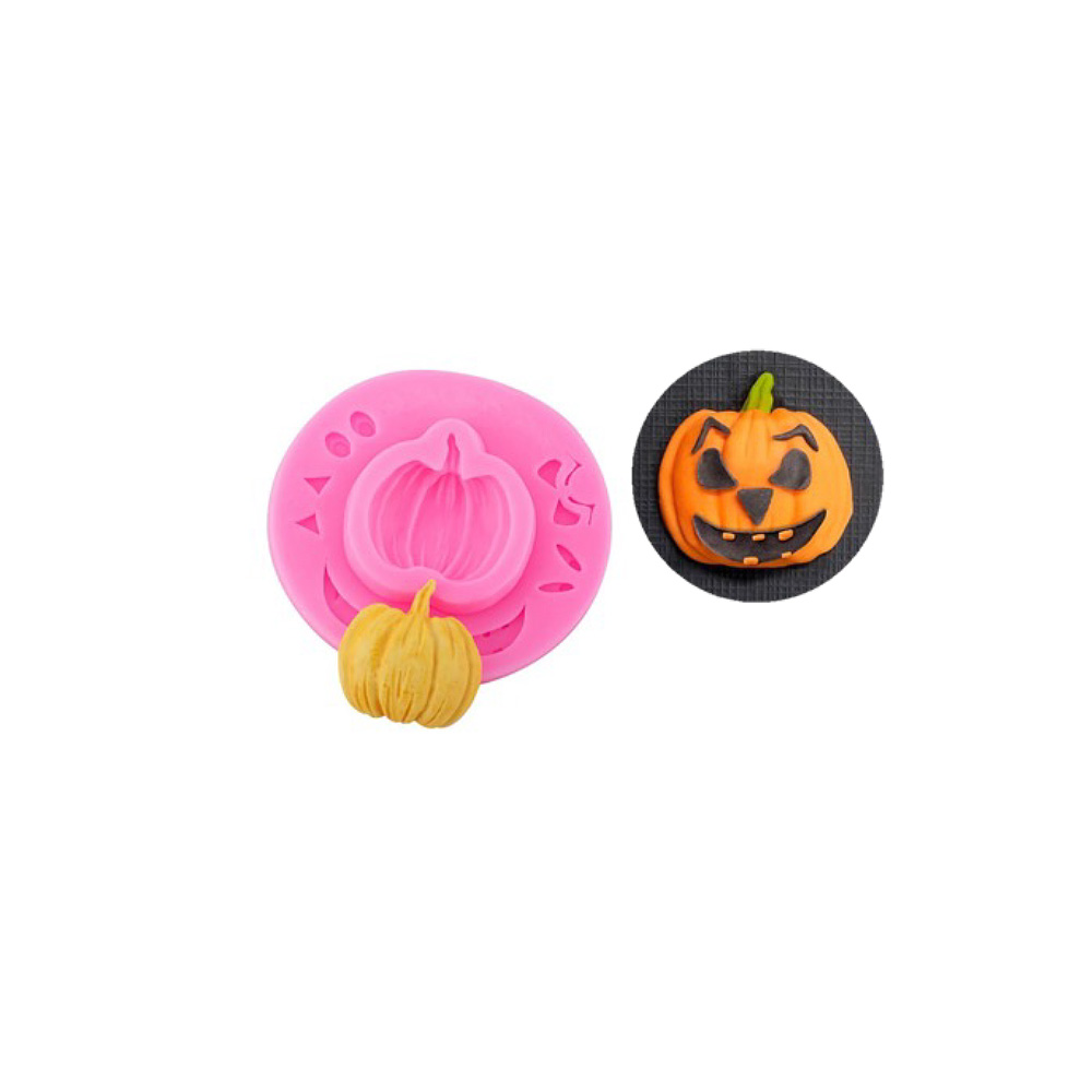 MOLDE SILICON HALLOWEEN CALABAZA RESALTADA 9.5 X1CM