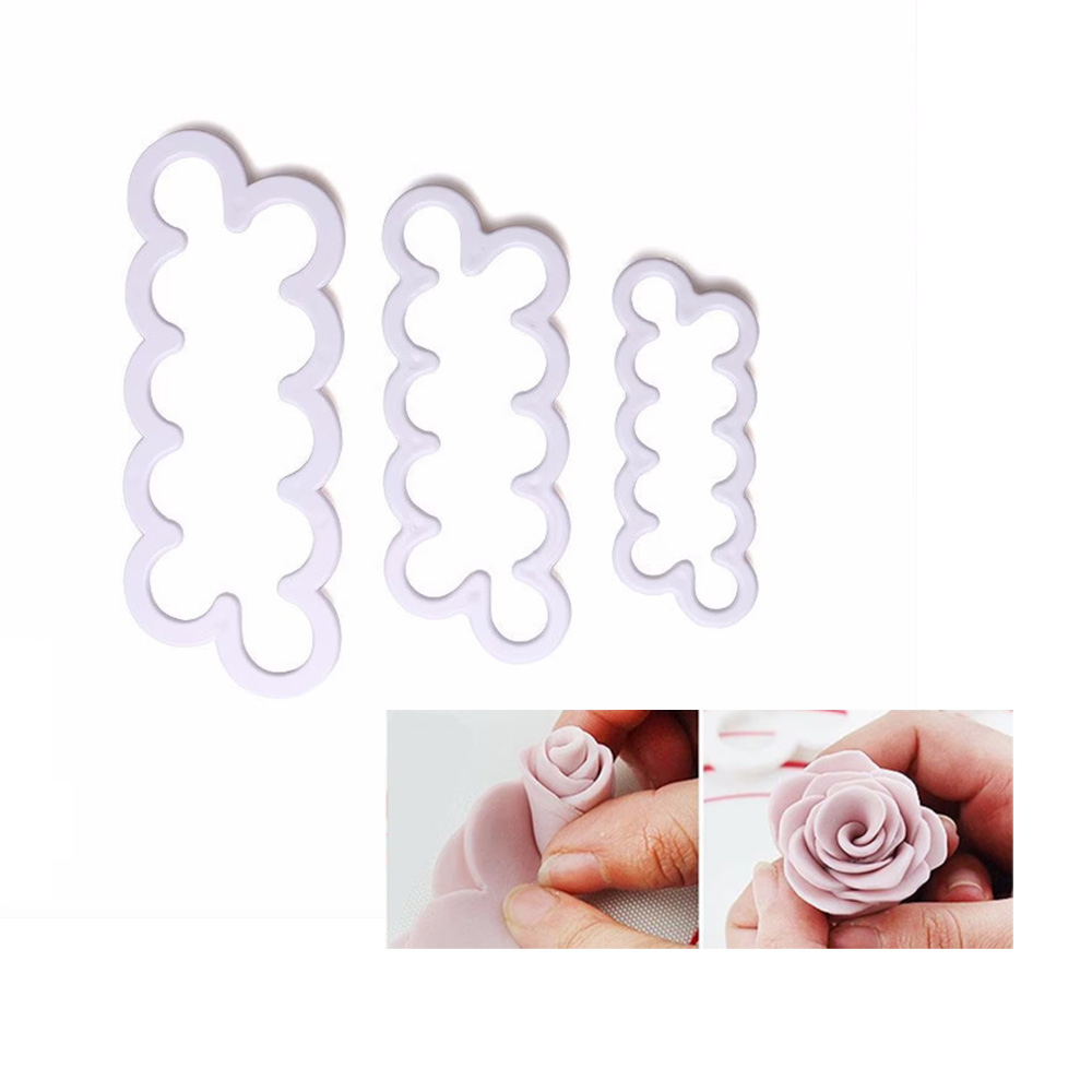 SET DE 3 CORTADORES ROSAS  PLAS