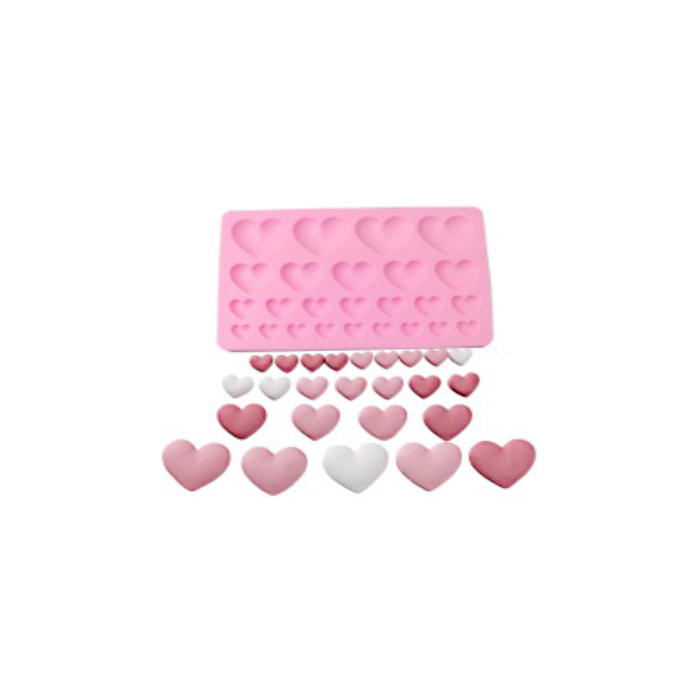 MOLDE SILICON CORAZONES 25 CAV 18X11X1 CM