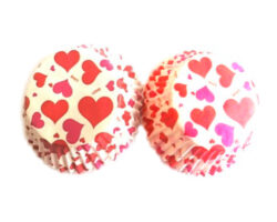 CAPACILLO MINI #4  BLANCO CORAZONES ROJOS Y ROSA 100 PZ