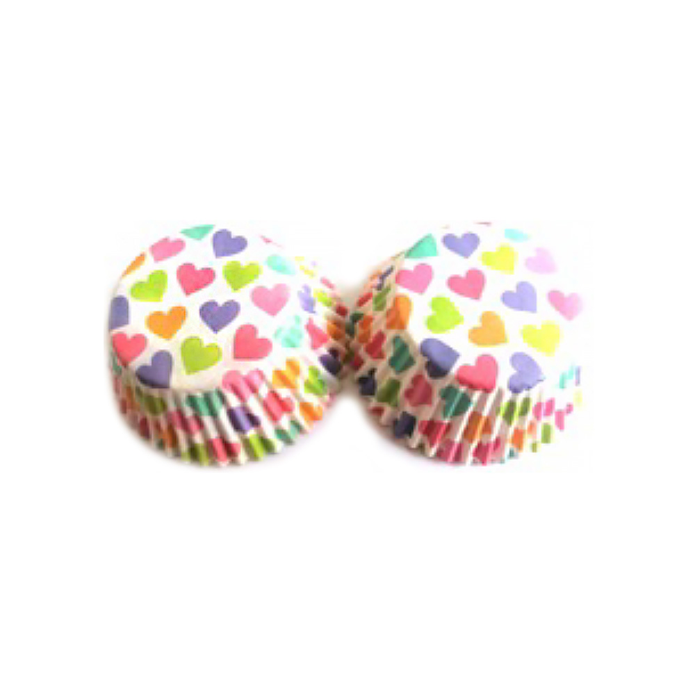 CAPACILLO MINI # 4 BLANCO CORAZONES DE COLORES 100 PZ