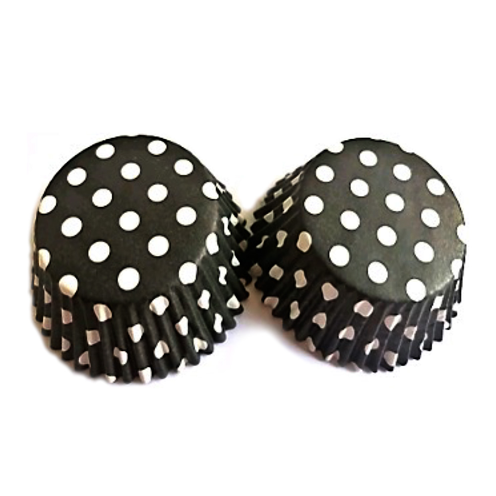 CAPACILLO MINI #4  NEGRO PUNTOS BLANCOS 100 PZ