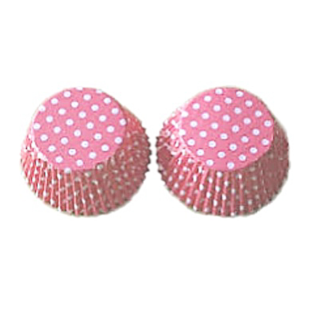 CAPACILLO MINI #  4 ROSA PUNTOS BLANCOS 100PZA