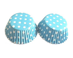 CAPACILLO MINI #4  AZUL PUNTOS BLANCOS  100 PZ