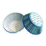 CAPACILLO # 72  BLANCO LINEAS PUNTOS AZUL 100 PZ
