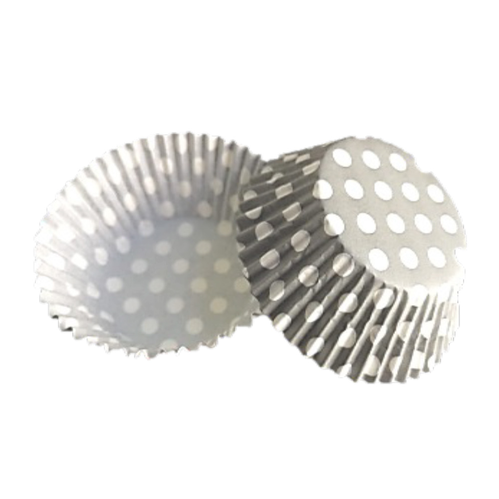 CAPACILLO # 72  GRIS PUNTOS BLANCOS  100 PZ