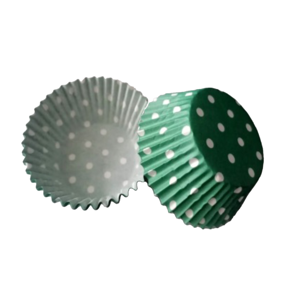 CAPACILLO # 72  VERDE HOJA PUNTOS BLANCOS  ESTANDAR 100 PZA