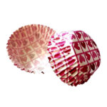 CAPACILLO # 72  CORAZONES ROJO Y ROSA EN CUADROS 100 PZ