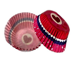 CAPACILLO # 72  CORAZON CON PUNTOS BLANCOS 100 PZ