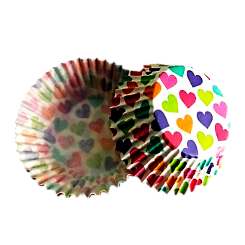 CAPACILLO # 72  BLANCO CORAZONES DE COLORES 100 PZ