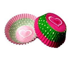 CAPACILLO # 72  ROSA Y VERDE CORAZON 100 PZ