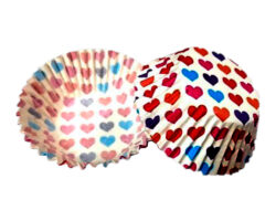 CAPACILLO # 72  BLANCO CORAZONES CHICOS COLORES 100 PZ