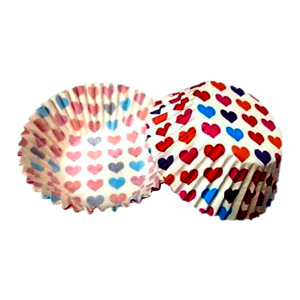 CAPACILLO # 72  BLANCO CORAZONES CHICOS COLORES 100 PZ