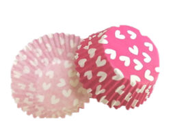 CAPACILLO # 72  ROSA CORAZONES BLANCOS 100 PZ