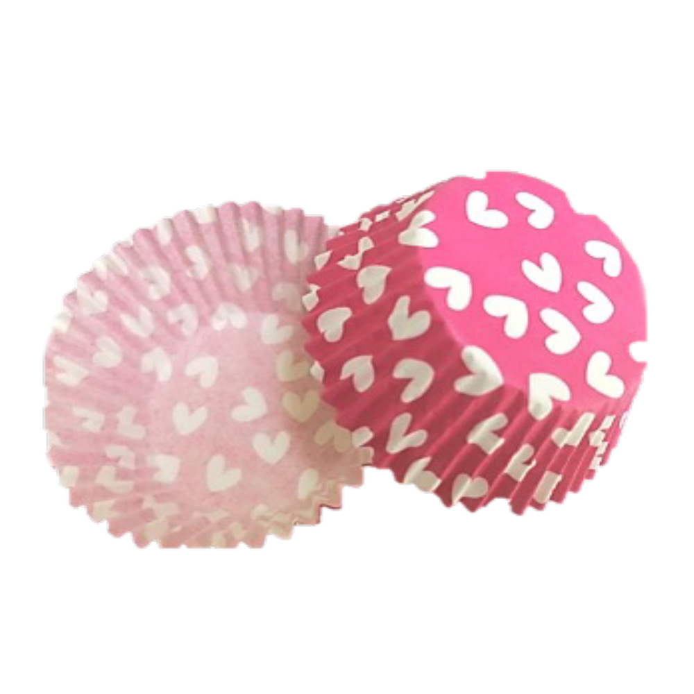 CAPACILLO # 72  ROSA CORAZONES BLANCOS 100 PZ