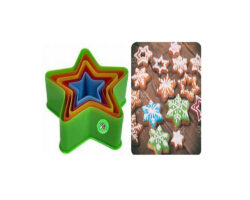 CORTADOR PARA GALLETA COLORES 5 PZAS ESTRELLA
