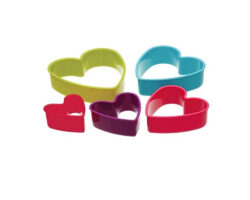CORTADOR PARA GALLETA COLORES 5 PZS CORAZON