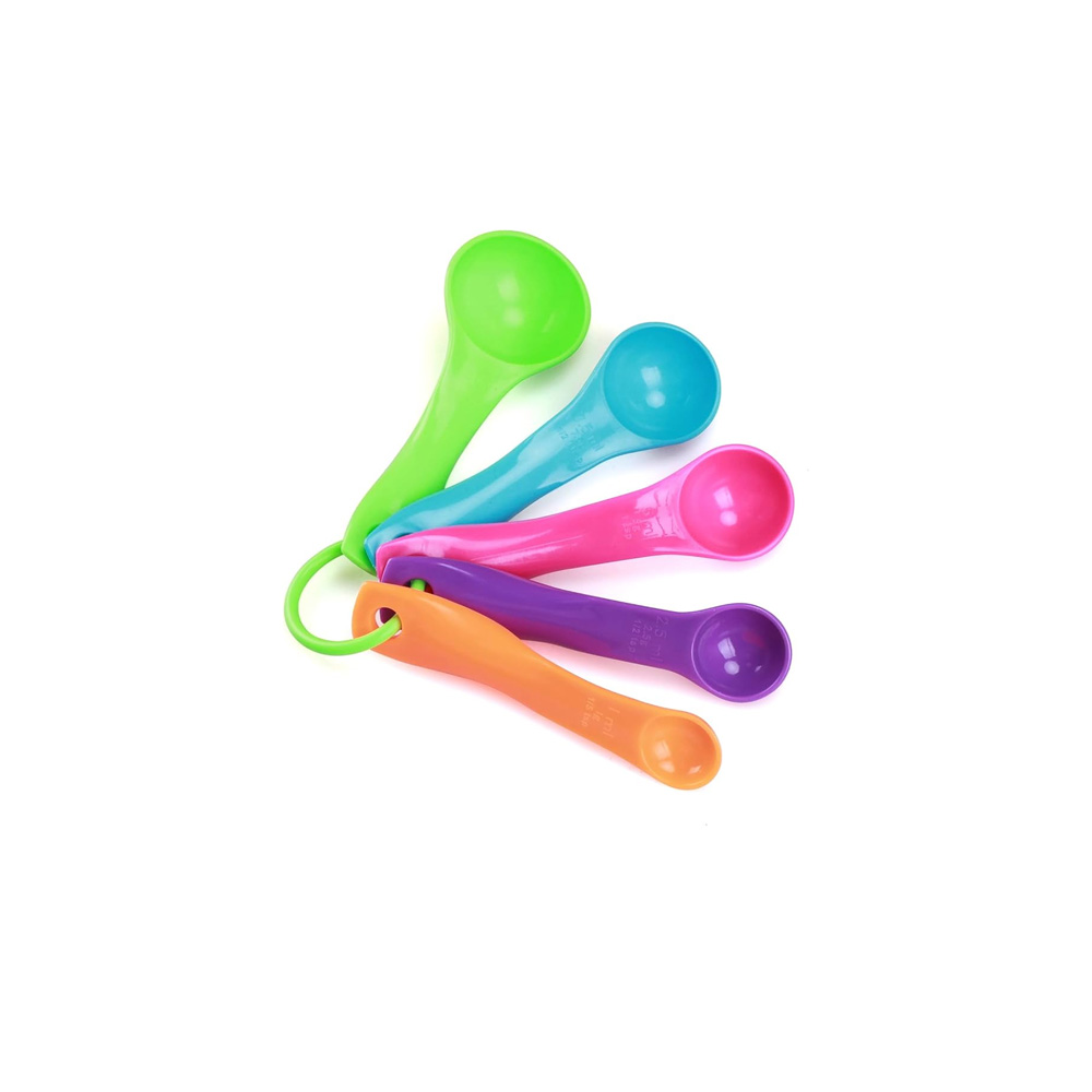 CUCHARAS MEDIDORAS DE PLTSTICO COLORES 5 PIEZAS