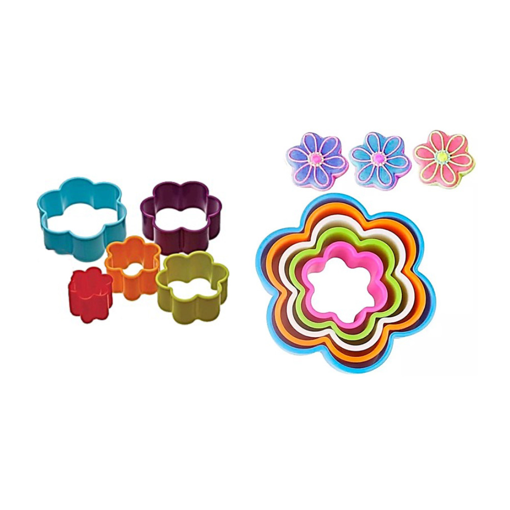CORTADOR PARA GALLETA COLORES 5 PZAS FLOR