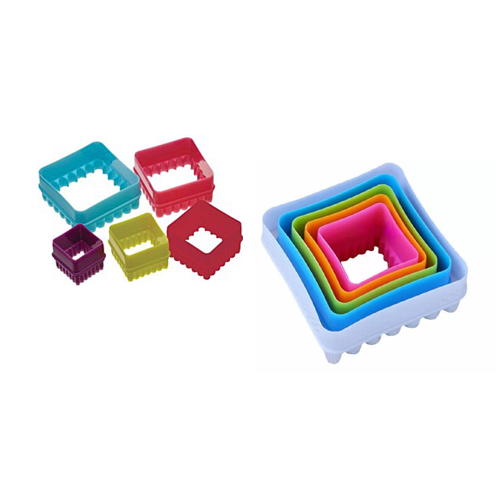 CORTADOR PARA GALLETA COLORES 5 PZ CUADRADO