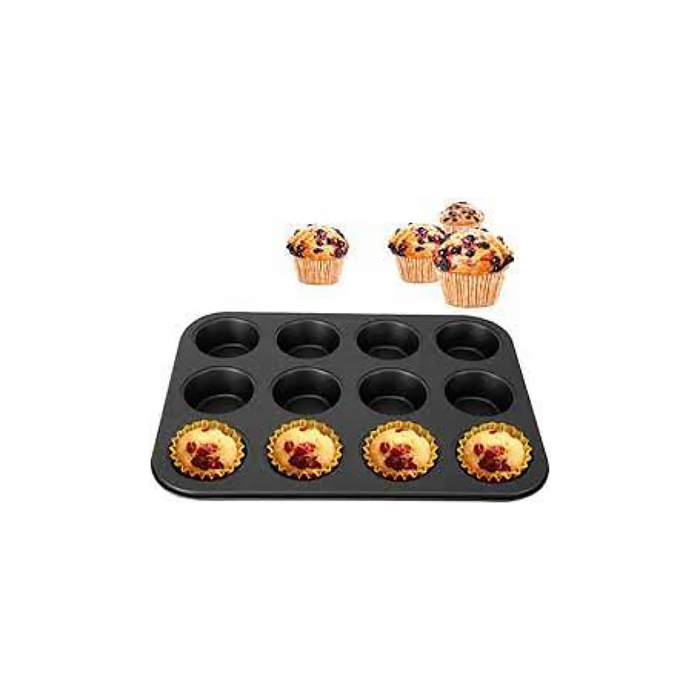 MOLDE PARA CUP CAKES CON ANTIADHERENTE 12 CV ESTANDAR