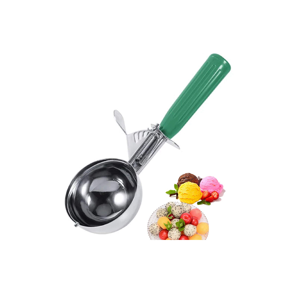 CUCHARA HELADO # 12 MANGO VERDE 6.5 CM DIAM.