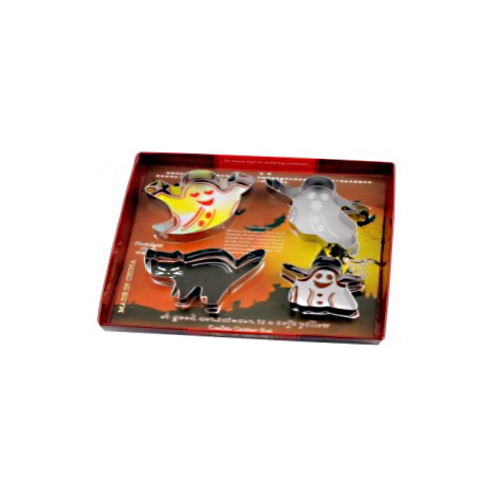 CORTADOR ACERO 9 CM 4 PZ  HALLOWEEN