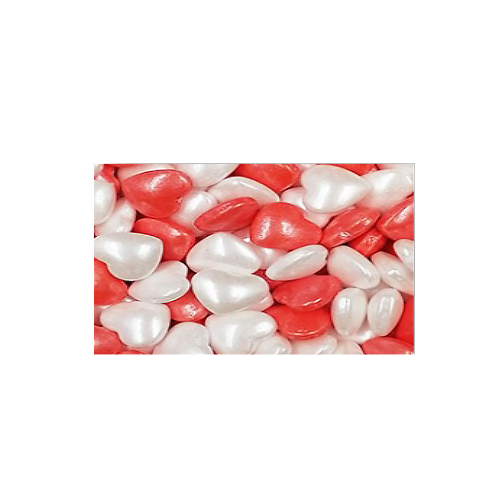 CAN CORAZON CARAMELO BLANCO Y ROJO BOLSA DE 1 KG