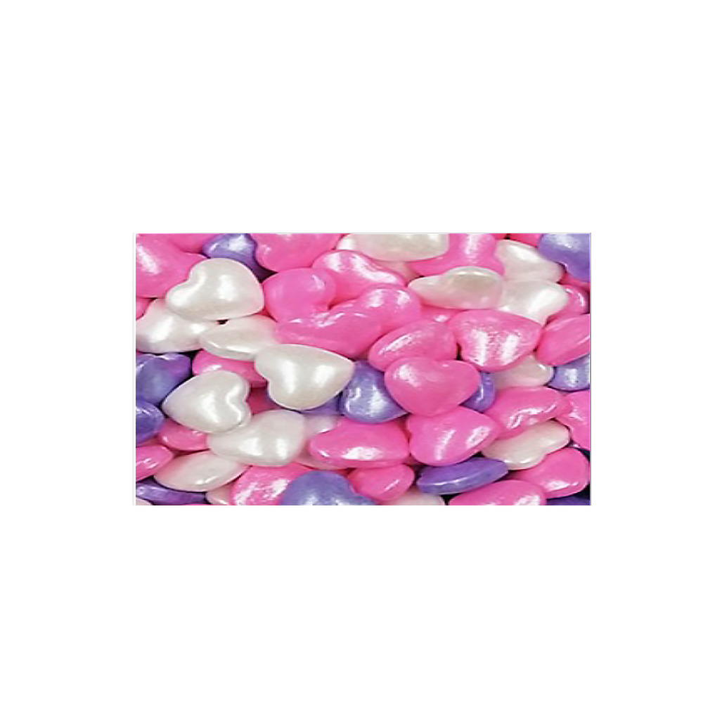 CAN CORAZON CARAMELO ROSA, BLANCO Y MORADO BOLSA 1 KG