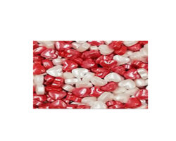 CAN CORAZON MINI CARAMELO BLCO Y ROJO BOLSA DE 1 KG