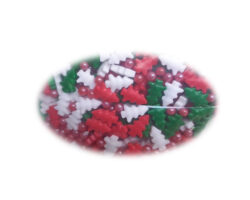 CAN PINO VERDE BLANCO Y ROJO CON PERLA ROJA 1 KG