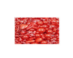 CAN PERLA CORAZON, ESTRELLA Y PALITO DE AZUCAR. ROJO. BOLSA