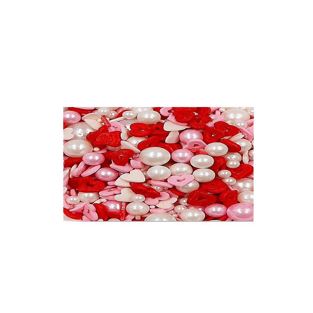 CAN PERLA Y CORAZON DE AZUCAR. ROSA, BLCO, ROJO. BOLSA, DE 1