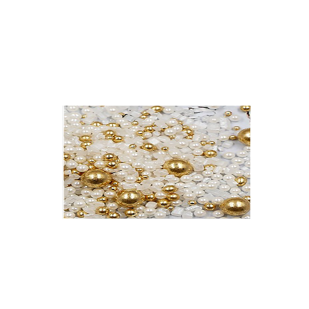 CAN PERLA MULTI TAMAÑO DE AZUCAR, DORADO Y BLANCO BOLSA DE 1