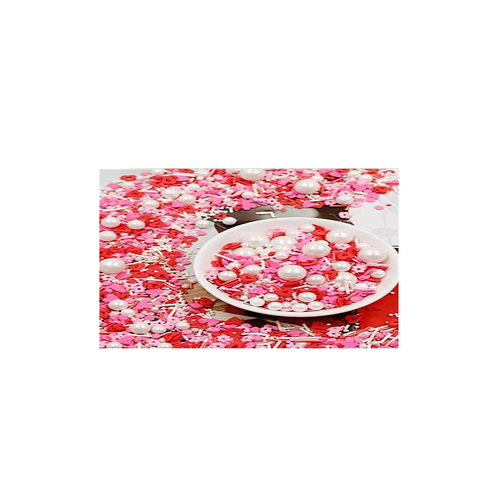 CAN PERLA, PALITO, CORAZON, FLOR DE AZUCAR. ROJO, ROSA, BLCO