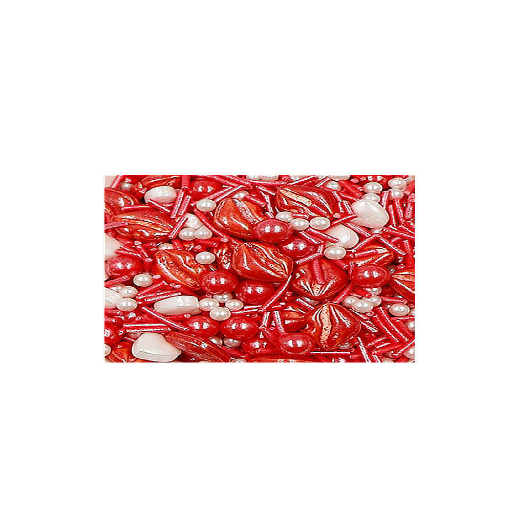 CAN CORAZON, PERLA, LABIO, PALITO, DE AZUCAR. ROJO Y BLANCO.