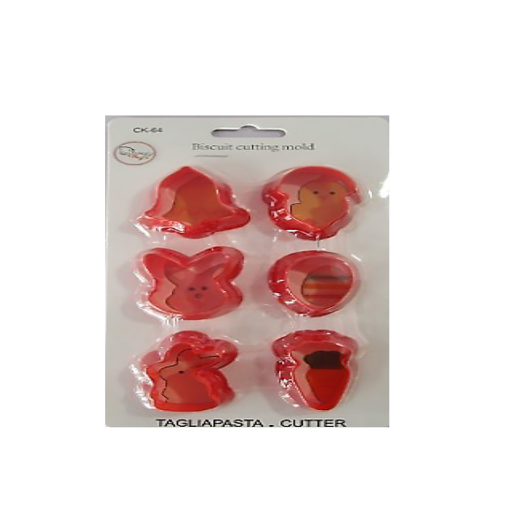 CORTADOR PLASTICO 6 PZ CONEJO, POLLO CAMPANA  5CM