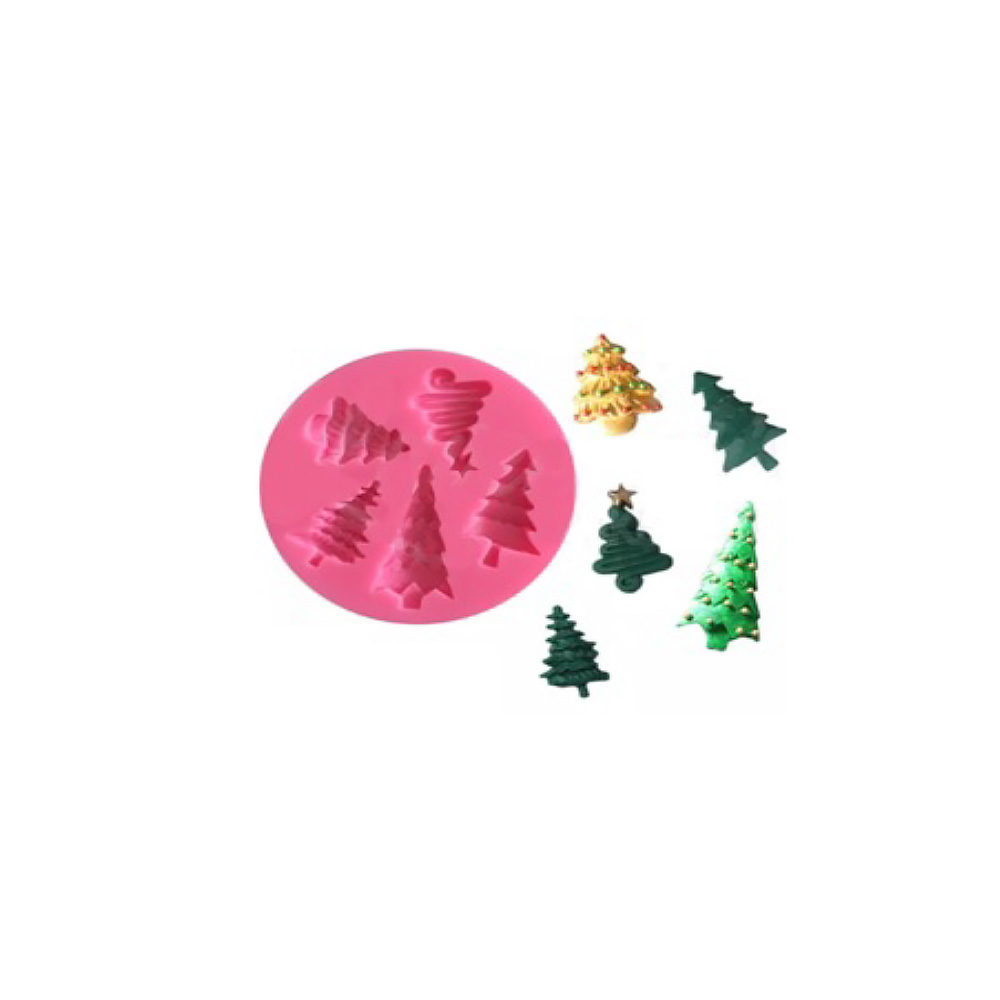 MOLDE SILICON NAVIDA ARBOLES 10X1.2CM