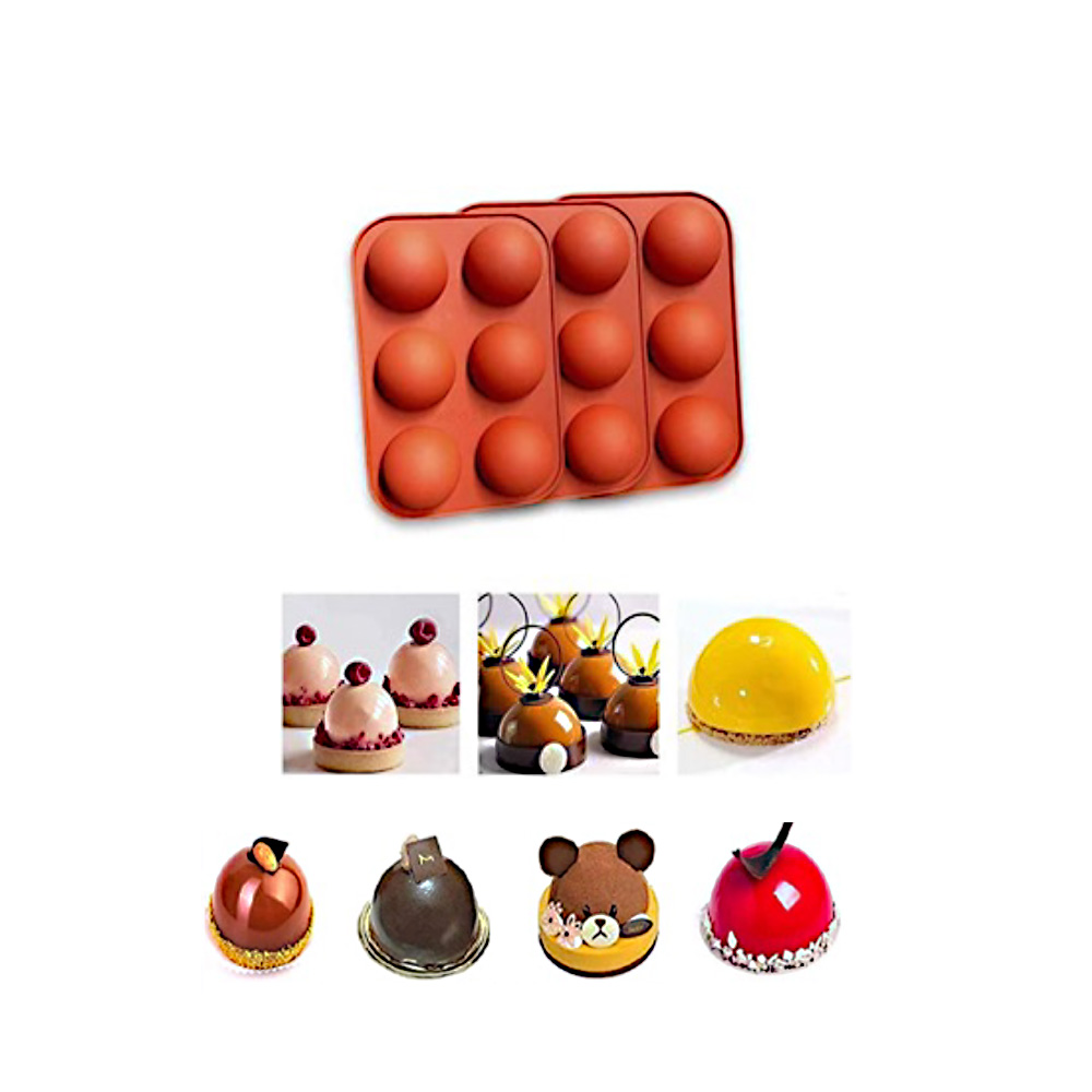 MOLDE DE SIL. MEDIA ESFERA 6 CAV EST 7CM DIAM.