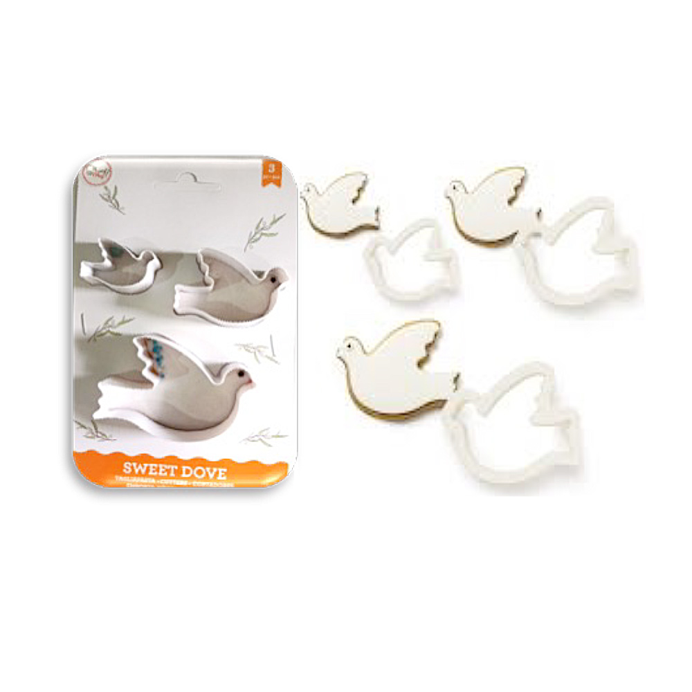 CORTADOR 3 PALOMAS PLASTICO 9, 7 Y 6 CM