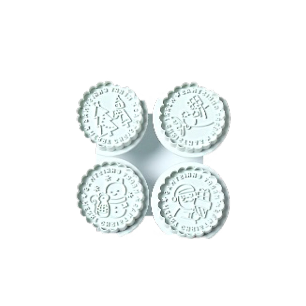 CORTADOR/EYECTOR MERRY CHRISTMAS 4PZ  5.5CM