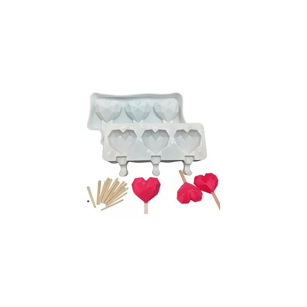 MOLDE SILICON PALETA DIAMANTE 3 CAV 26X10X2.5 CM