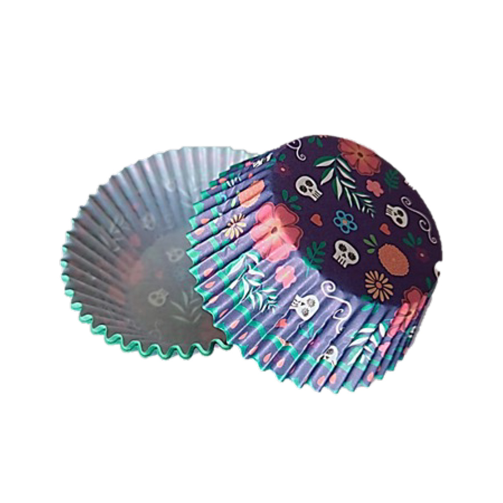 CAPACILLO  # 72 HALLOWEN AZUL CALAVERAS FLORES 100 PZ