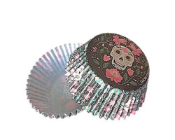 CAPACILLO  # 72 HALLOWEN NEGRO CALAVERA FLORES ROSAS  100 PZ