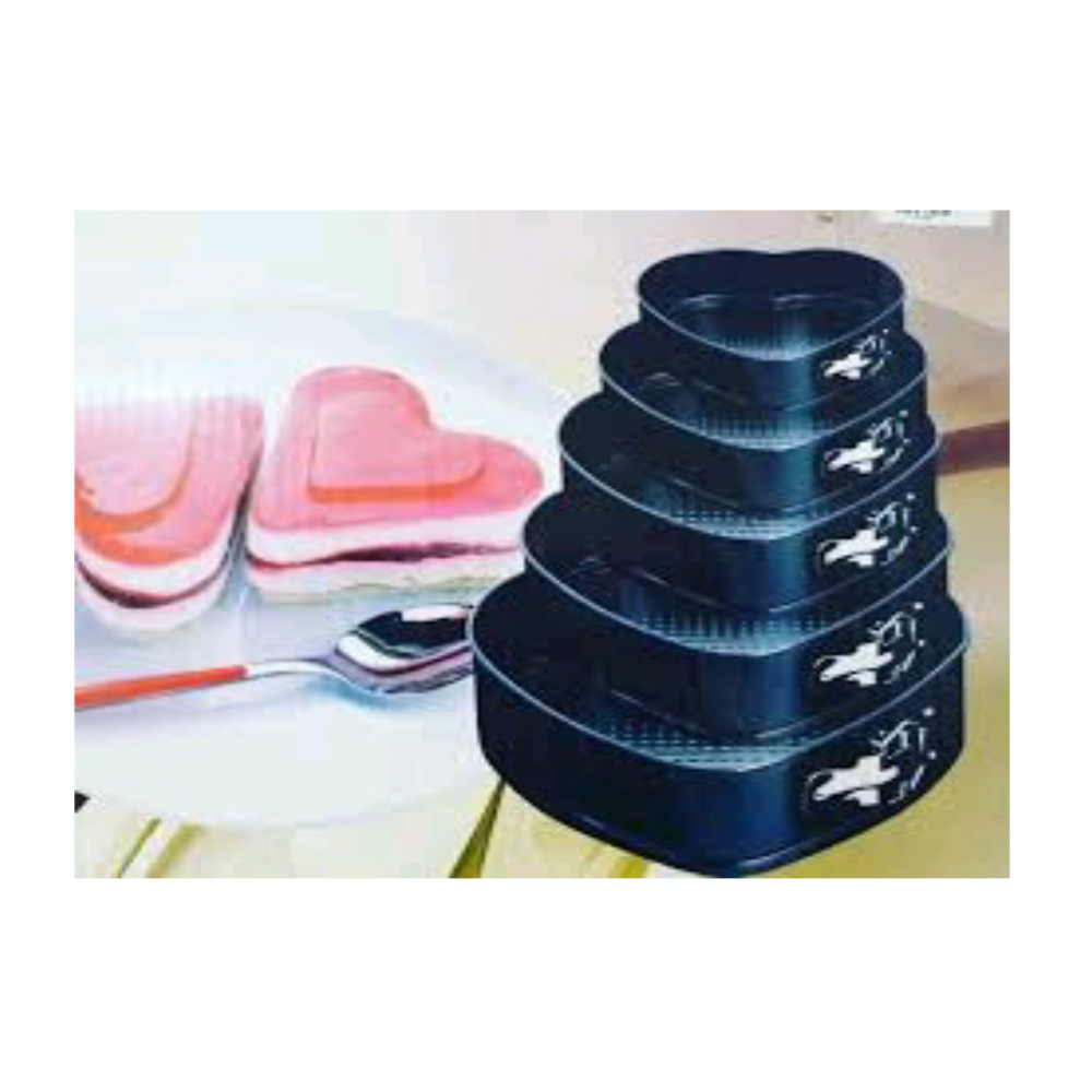 JUEGO MOLDES DESMONTABLE 5PZ CORAZON 20,22,24,26,28CM
