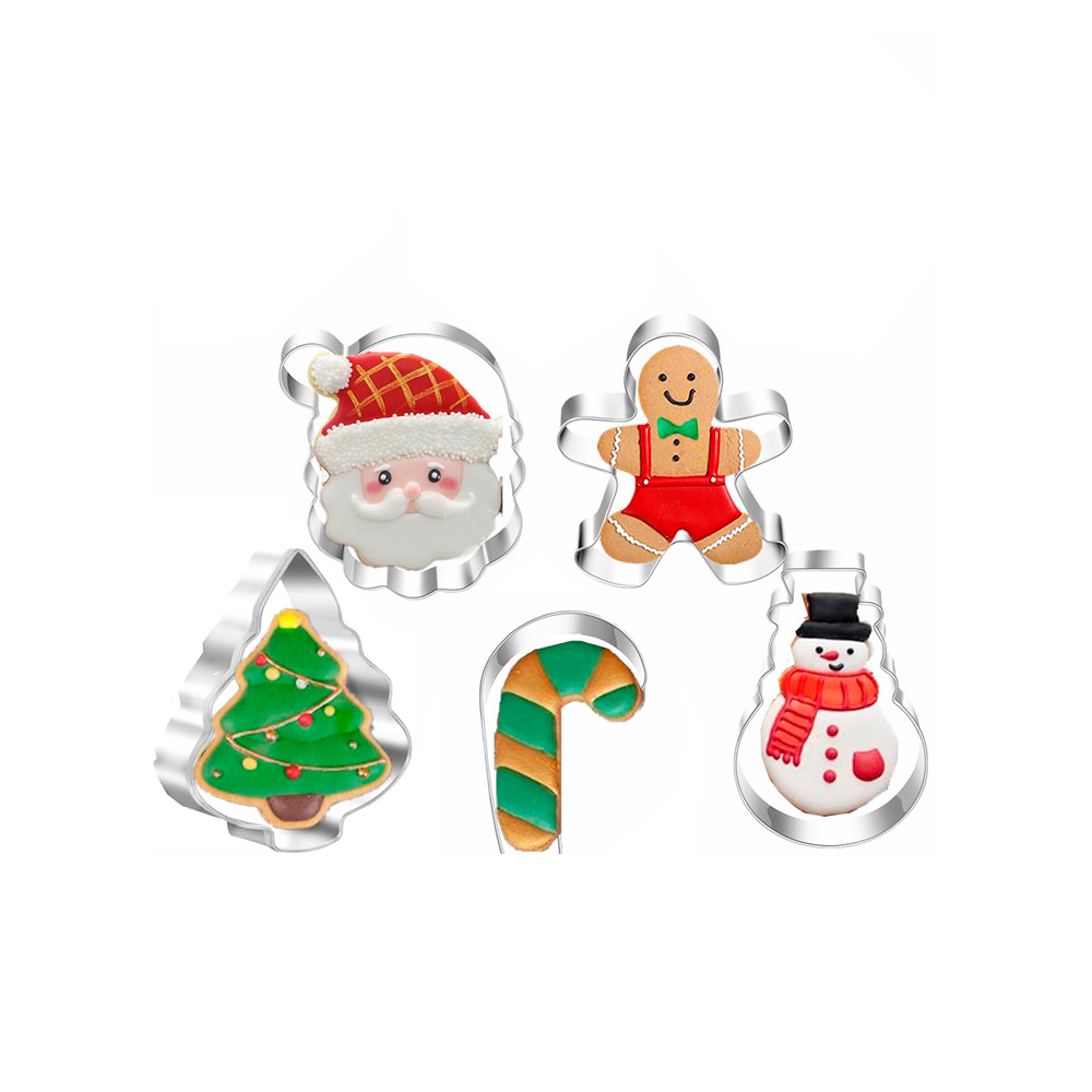CORTADORES AINOX NAVIDA 5 PZ ARBOL SANTA 7 A 8 CM CAJA
