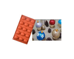 MOLDE SILICON MEDIA ESFERA 15 CAV 4.5 CM DIAMETRO