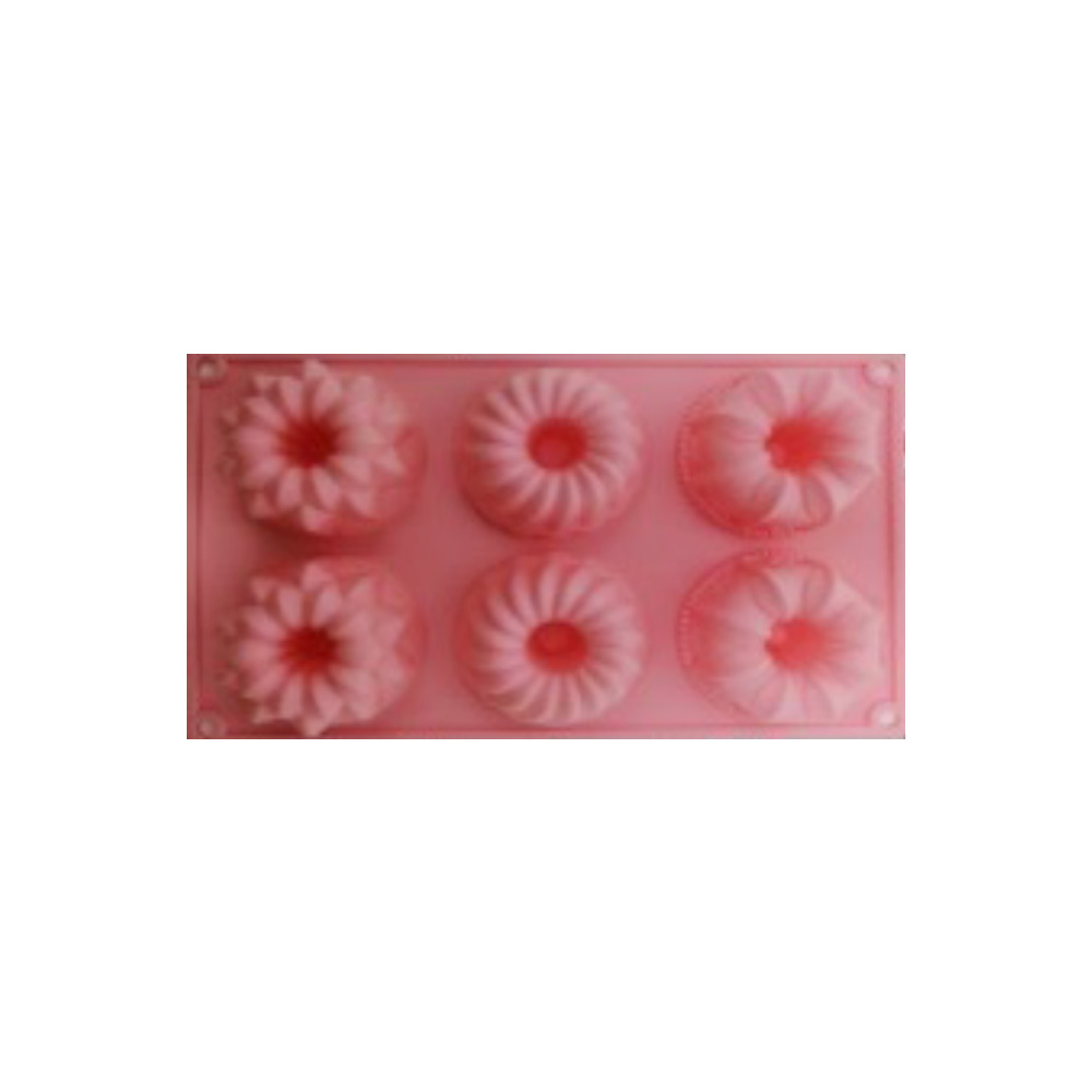 MOLDE SILICON ROSCAS 6 CAV DIF FIGURAS 18X28CM