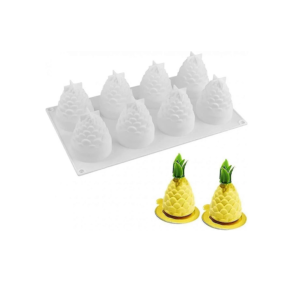 MOLDE SILICON PIÑA 3D 27X17X7 CM 6 CAV.