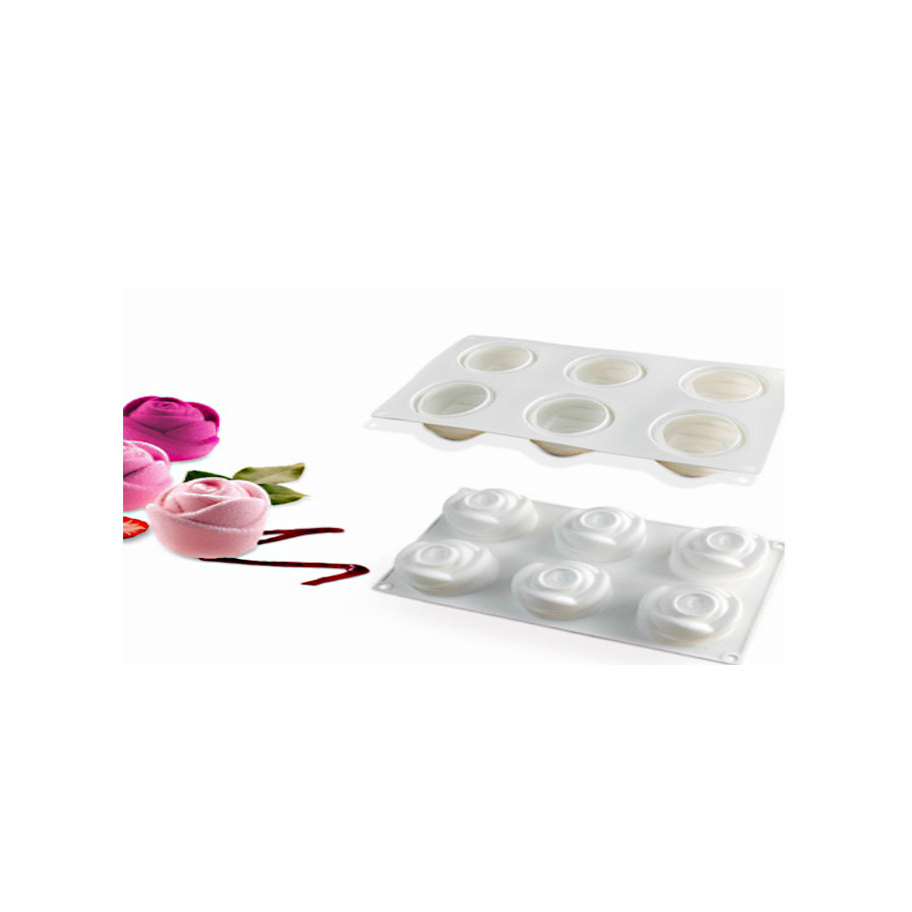 MOLDE ROSAS SILICON 3D 6 CAV 30X18X6CM